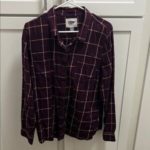 Old Navy Maroon Checkered Shirt